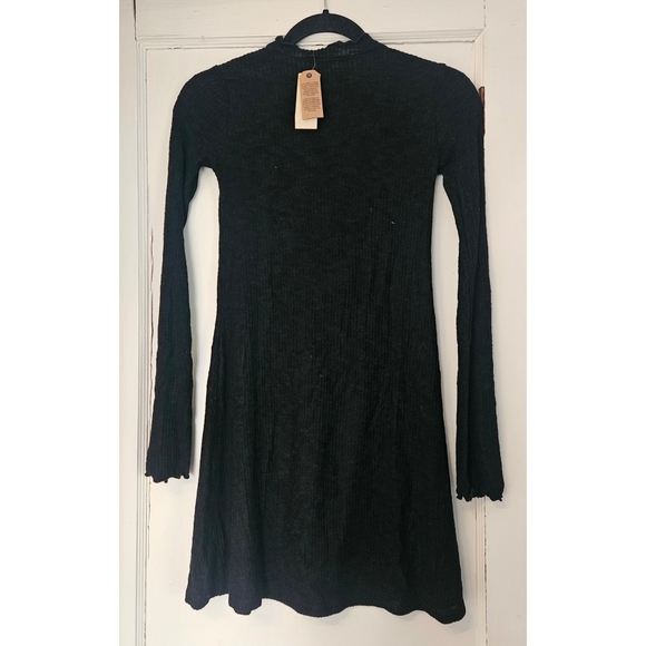 AMERICAN EAGLE Black Ribbed Mini Long Sleeve Dress XXS NWT AE - Picture 7 of 9
